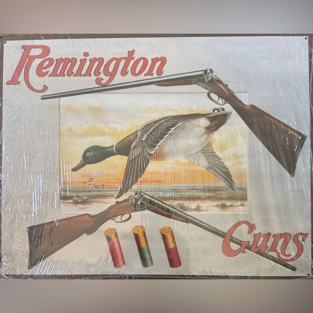 Remington Green and Brown Mallard Duck Hunting Print with Shotguns